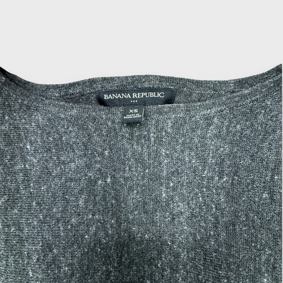 Banana Republic XS Charcoal Soft Grunge Knit Cotton Blend Pullover Sweater - Picture 3 of 6